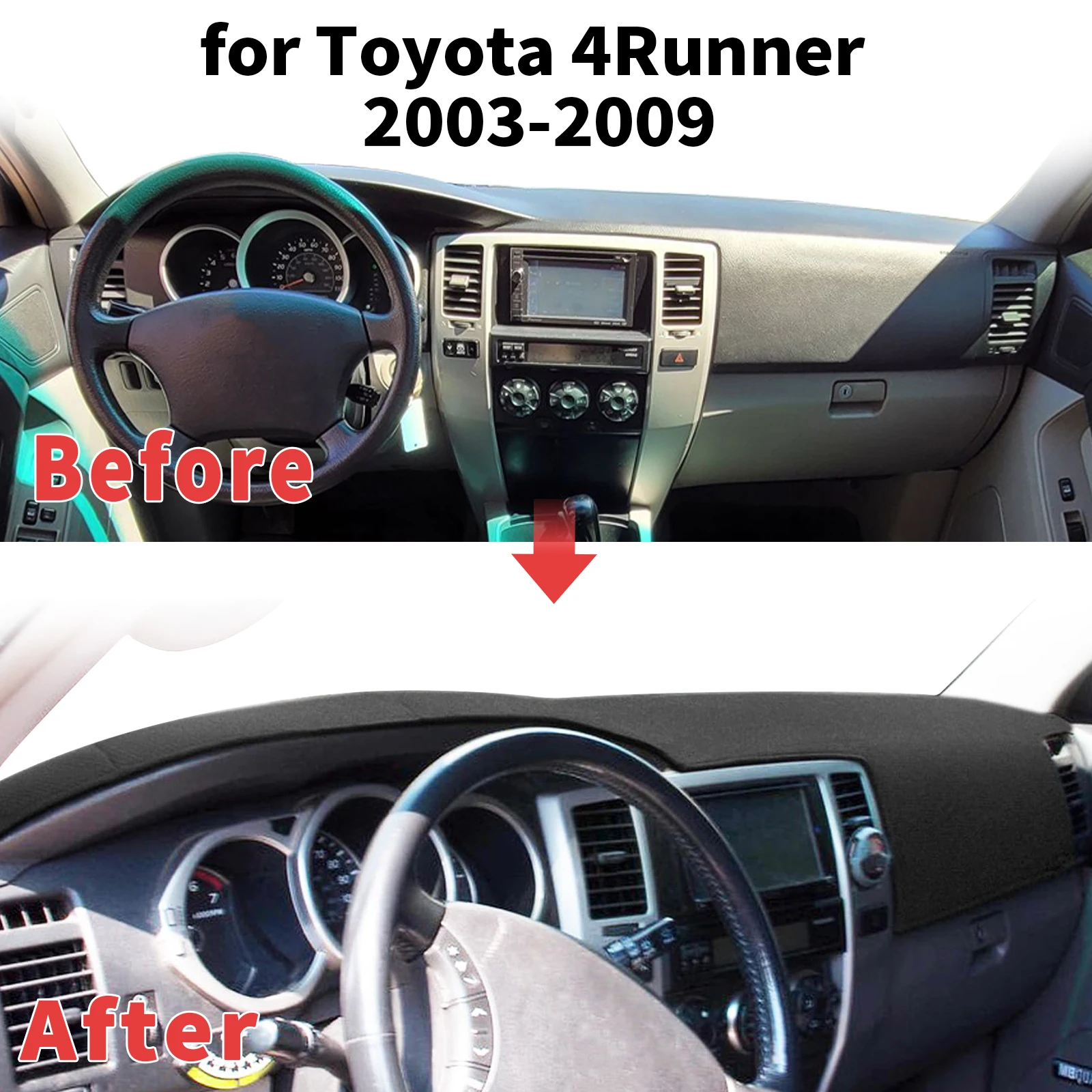 for Toyota 4Runner 4 Runner 2003-2009 Dashboard Cover Sun Shade Protector Dashmat Anti-Glare UV Block Carpet Mat Dash Mat