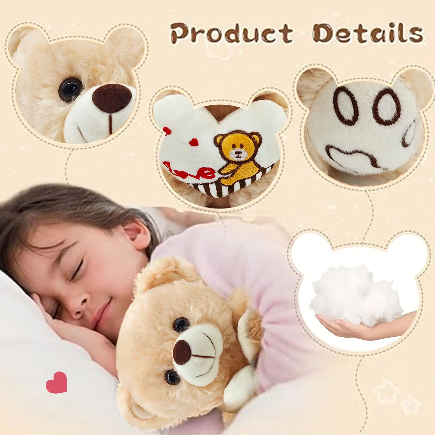 Pluche Beer Pop Met Liefde Hart, Schattig En Zacht Pluche Kussen, Indoor Decoratie, Valentijnsdag Cadeau, Bruiloft Metgezel Cadeau