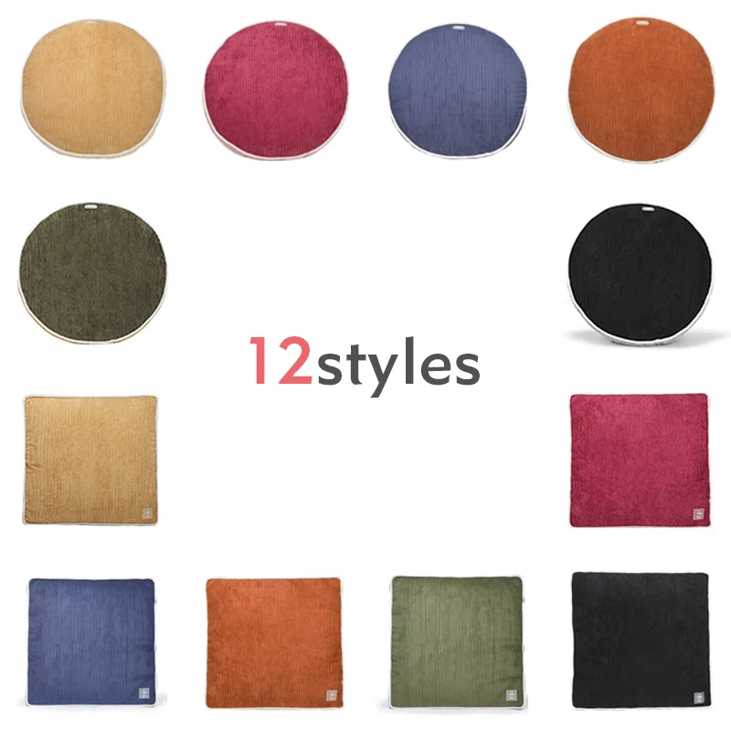 Round/square Corduroy Cushion Cover Soft Feel Waist Pillow Case Sofa Home Decor Bedroom Pillow Cover Flannelette Pillow Case