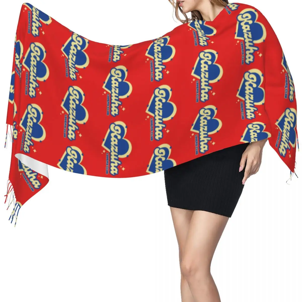 

Клубный шарф Kazuha Lovers, шарфы с кисточками, женские мягкие теплые шали и накидки, длинная осенне-зимняя шаль