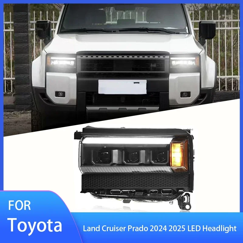 

Pop Pop LED Headlight For Toyota Land Cruiser Prado LC250 2024 2025 Upgrade Head Lamp LED DRL Projector Lens Headlights Accessor