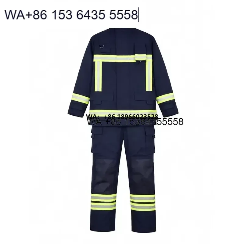 Wmwmnu for JJZXXF-ZFMH-ZXB(DRD) FR Aramid Meta Aramid Knitted Fabric 4 Layers Fire Fighter Suit Reflective Clothing 2 Split