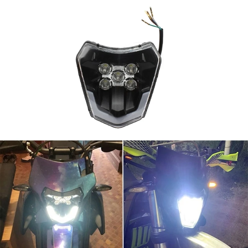 High Intensity LED Front Light for Motorcycles Waterproof Shockproof Energy Efficient Fit for Rough Roads Terrain Riders