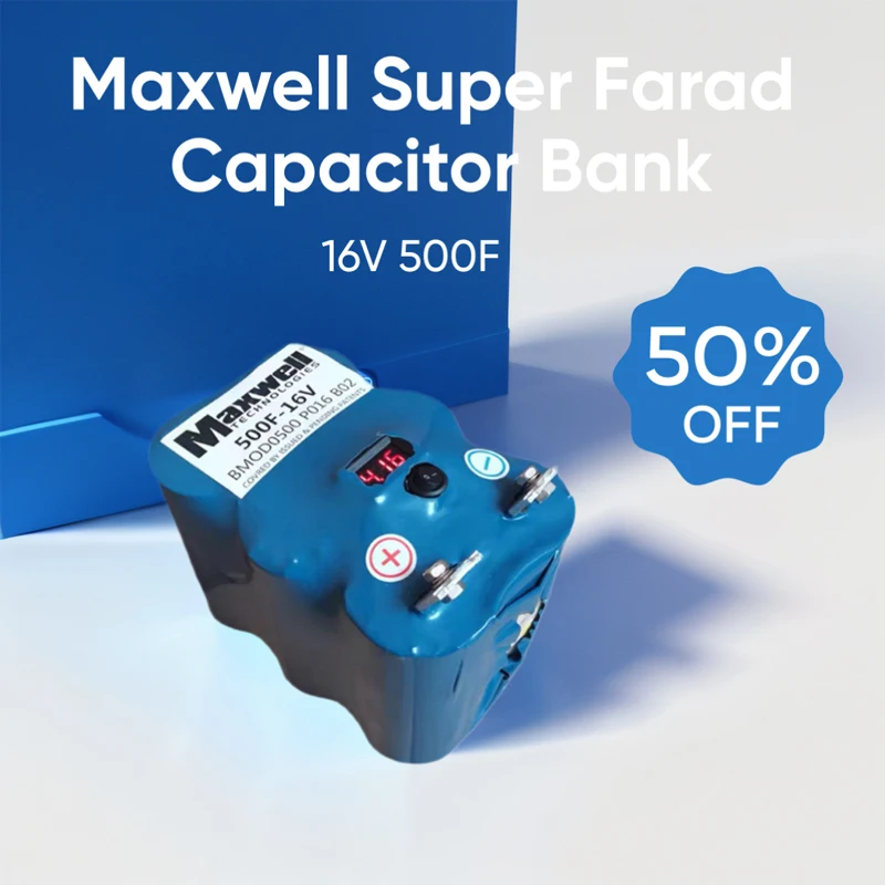 For Maxwell supercapacitor 16V 500F 2.7V 3000F automotive rectifier with equalization plate voltage display audio capacitor