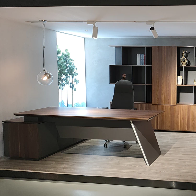 Moderner, minimalistischer, kommerzieller Büroschreibtisch aus Holz, Manager-Chefschreibtisch