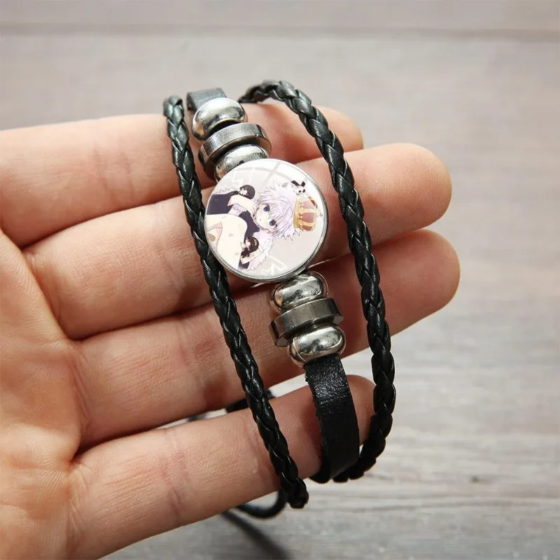 신제품 헌터 팔찌 일본 애니메이션 만화 성격 크리 에이 티브 다층 땋은 가죽 팔찌 휴일 선물