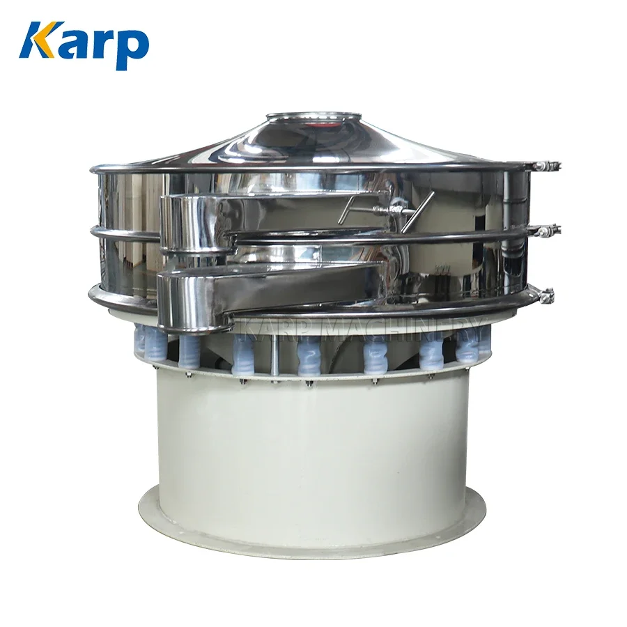 SS304 Dog food sieve machine round rotary vibrating screen for animal feed