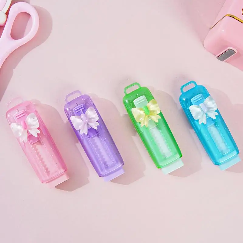 Cute Bowknot Push-pull Eraser Large-capacity Student Exam Modification Stationery Creative Drawing Modification Tool Erasers