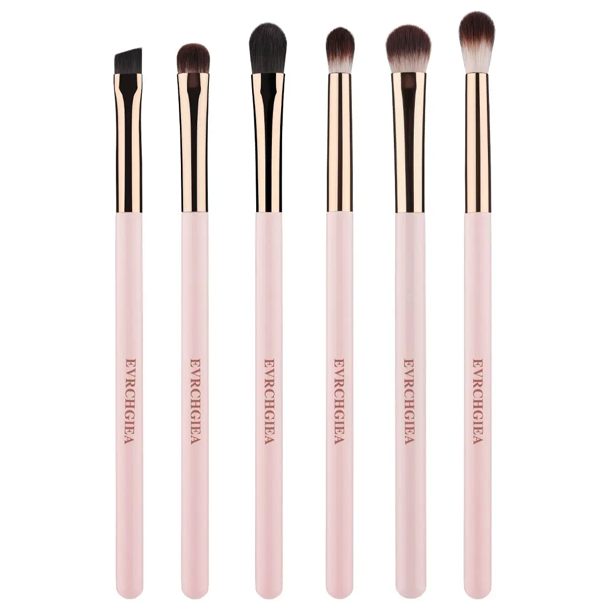 

6-Piece Professional Eye Makeup Brush Set, Soft Vegan Bristles & Wood Handle for Blending Eyeshadow and Eyeliner