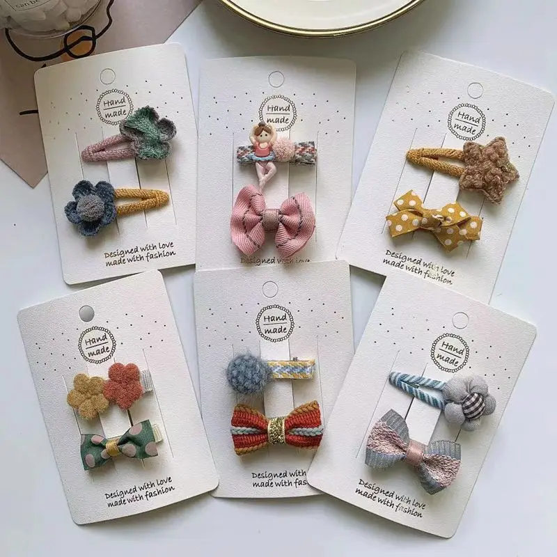 어린이용 헤어 클립, 유아 소녀 리본 머리핀, 귀여운 꽃 댄서 바레트 장식품, 어린이 헤어 액세서리, 팩당 12 개