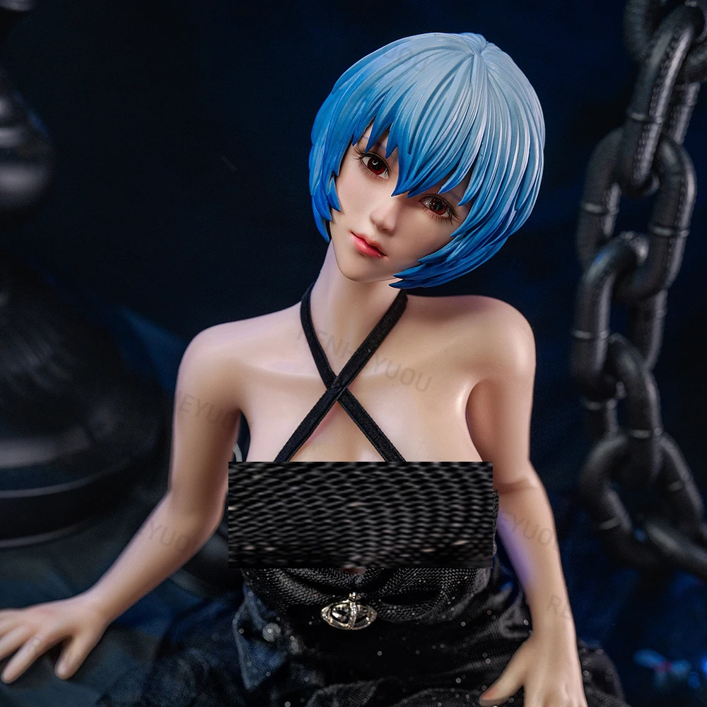 

silicone 62cm figurine with blue hair, soft and movable body joints, 1/6 sexy and beautiful model figurine statue
