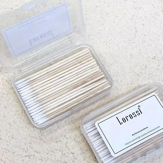 100 Stück/Beutel Nagelpflegestifte aus Holz, doppelseitige Wattestäbchen für Maniküre, Nagellackentferner, Korrekturwerkzeuge, Salonbedarf