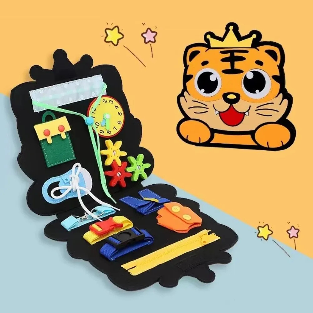 펠트 소재 어린이 몬테소리 장난감 드레싱 보드 손과 눈의 조정 조기 교육 장난감 손 운동 미세 운동 기술 장난감