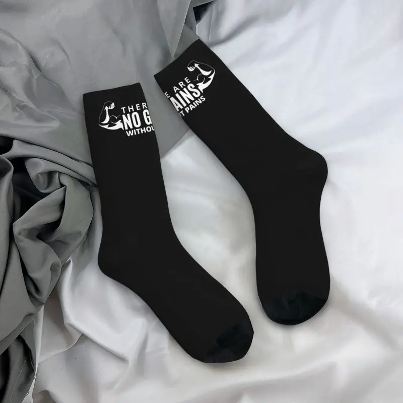 Non ci sono guadagni senza dolori calzini da uomo Unisex Cool Powerhouse Gym primavera estate autunno inverno Dress Socks