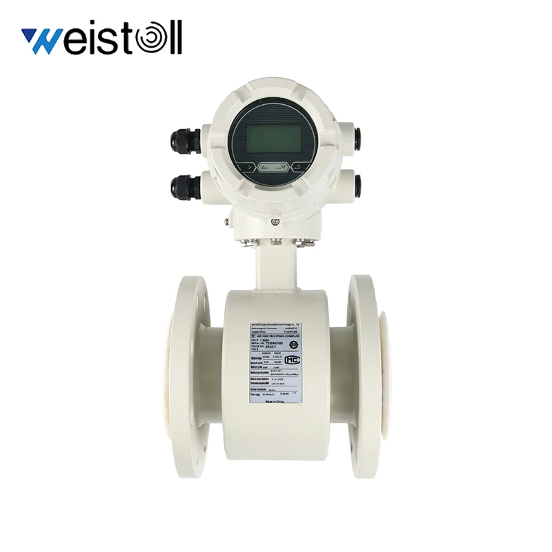 Weistoll New Digital Display Stainless Steel Electromagnetic Liquid Flow Meter OEM Support High Accuracy