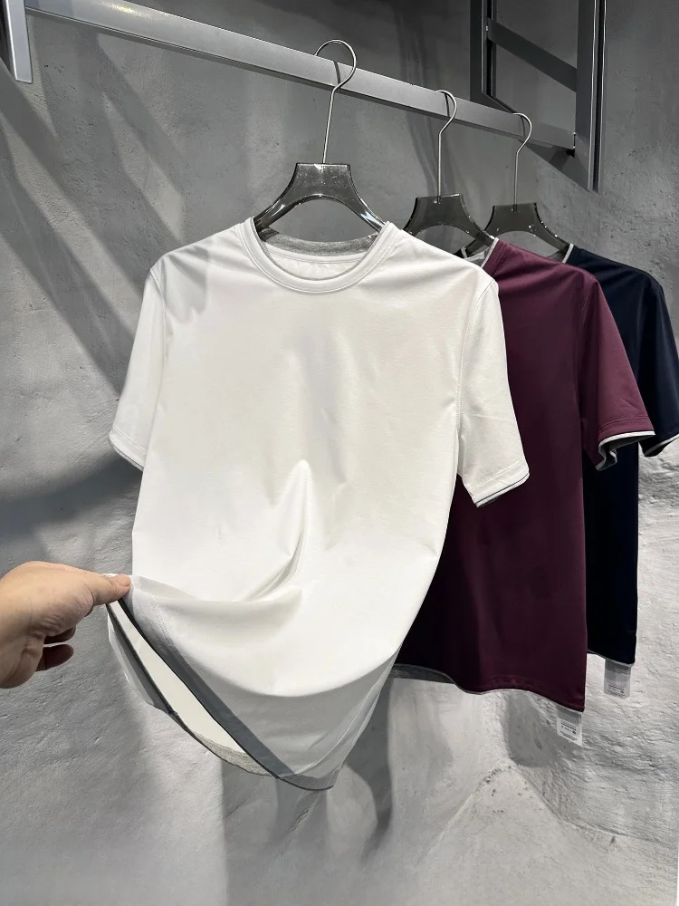 

Мужская футболка Giza45 из длинноволокнистого хлопка с коротким рукавом, летняя, модная, классическая, повседневная, с круглым вырезом