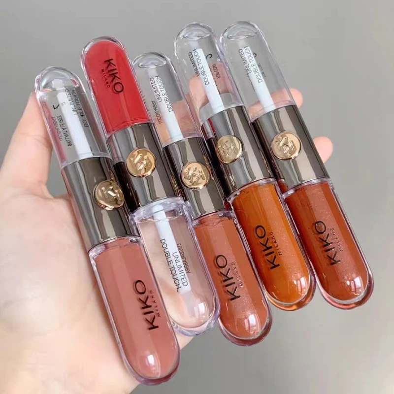 Rouge à lèvres double embout 3D effet miroir transparent, gloss à lèvres longue tenue, huile à lèvres sexy et riche, gloss à lèvres couleur thé au lait, maquillage naturel