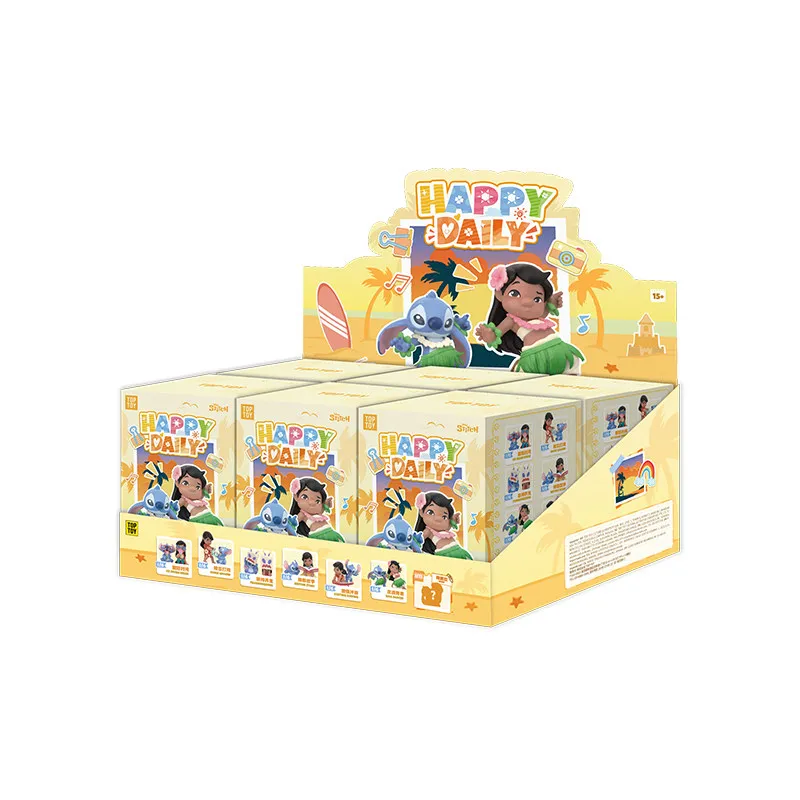 TOPTOY Disney Stitch en Lilo Happy Daily Blind Box verzamelbeeldje verwijderbaar accessoire desktop ornament verjaardagscadeau