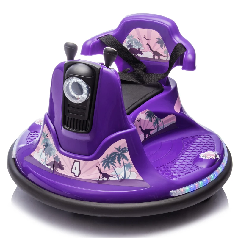Kids Ride On Bumper Car W Parents Control Rotate 360 Degrees Two Handed Switch For Direction Control Bumper Strip Light