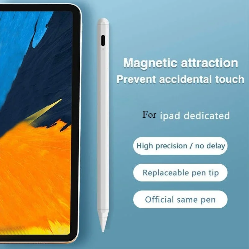 

Активный стилус с функцией Palm Rejection, сенсорный экран для Apple iPad Pro 2018-2025 годов, 6–11 лет, M2 M3 Mini 6 7-го поколения, планшет-ручка