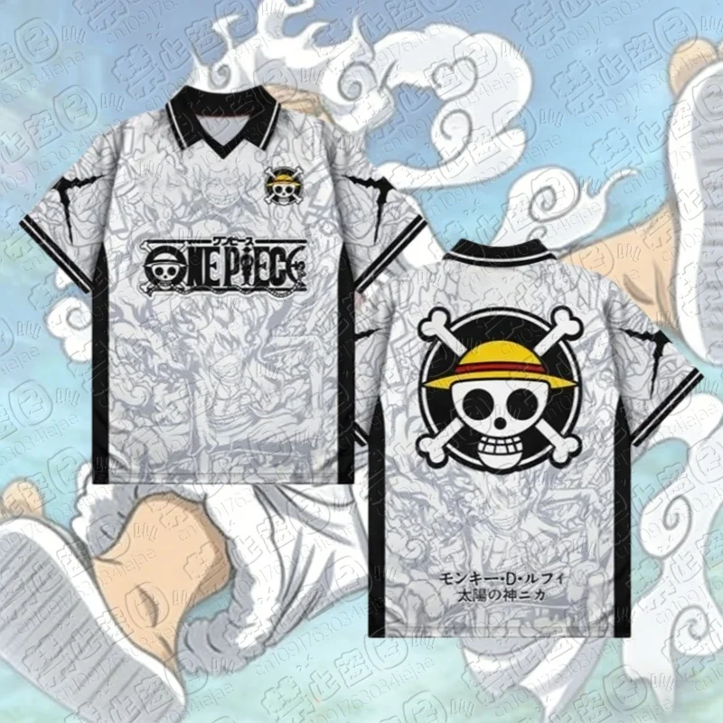 2026 Anime One Piece Luffy 3D Print TShirt Clothing Polo V-neck Tee Streetwear Summer Short Sleeve Sport Cosplay Tshirt