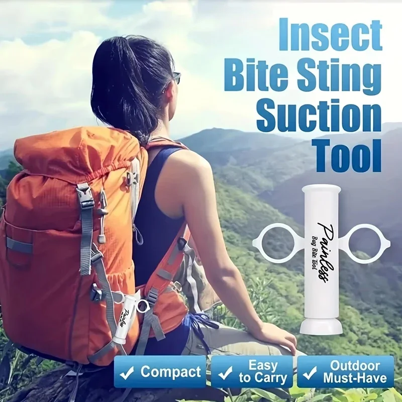 Vacuum Venom Suction Tool Remover Bug Bites Bee Wasp Stings Natural Insect Bite Relief Outdoor Emergency Survival Kit
