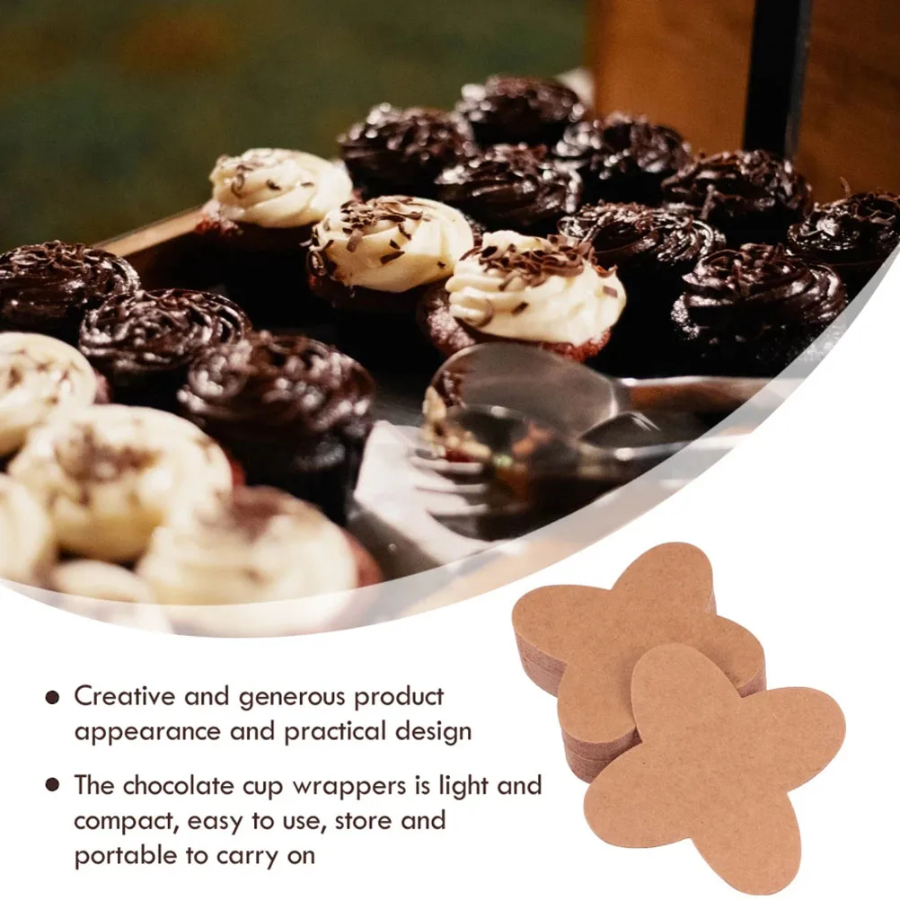 

100pcs Chocolate Compartment Tray Premium Kraft Paper Single Separating Design For Candy Dessert Truffle Packaging Kraft Paper