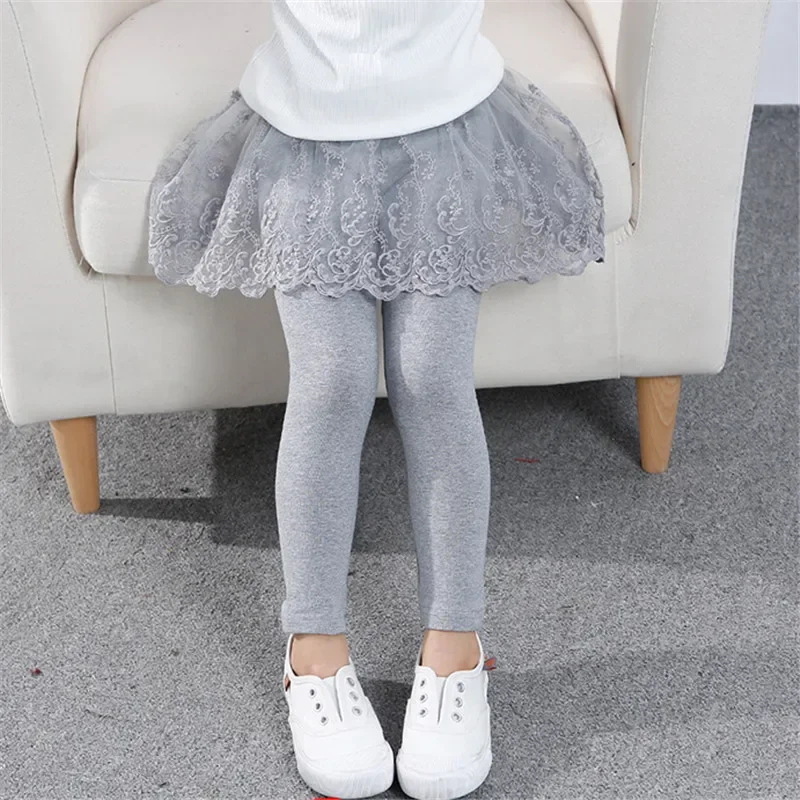 Leggings per ragazze pizzo principessa bambini gonna-pantaloni estate autunno abbigliamento bambini Slim gonna gonfia pantaloni pantaloni 2-6 anni