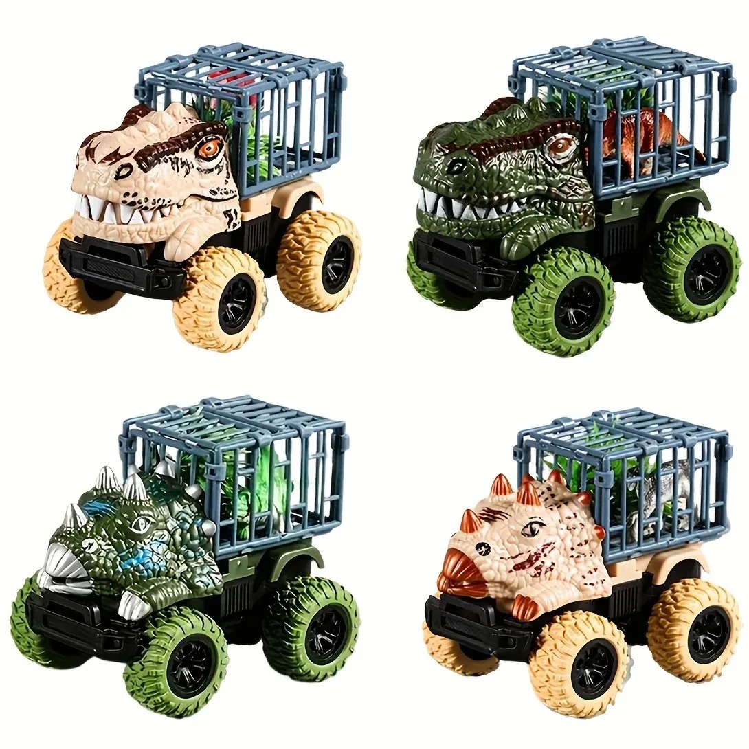 Camión de dinosaurios de juguete extraíble, camión de transporte de coches, juguetes con figuras de dinosaurio para niños pequeños, juegos de dinosaurios t-rex, camión monstruo
