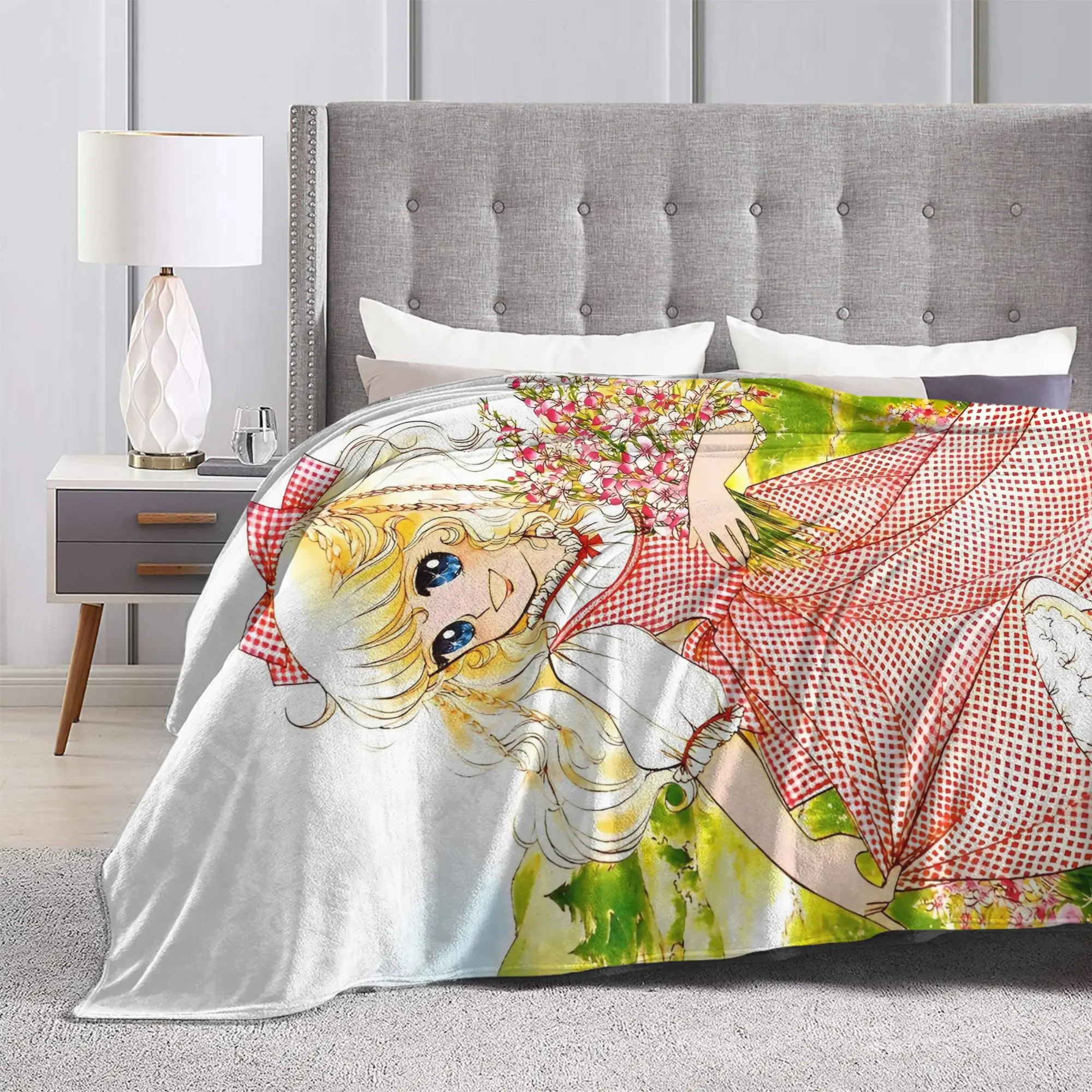 الكرتون كاندي كاندي بطانيات محبوكة الصوف أنيمي سوبر لينة رمي بطانية لسيارة أريكة الأريكة المفرش