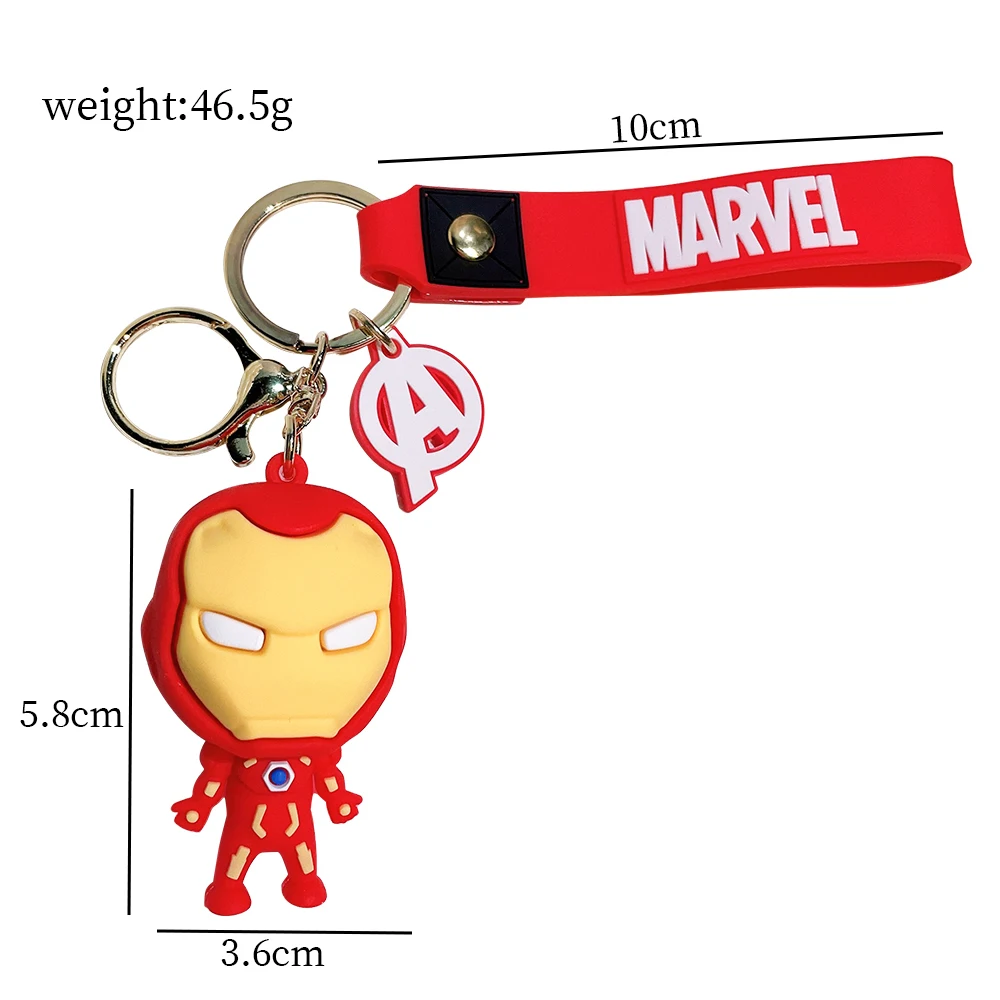 The Marvel Disney Keychain Women Anime Iron Man Hulk Keyring Girl Cartoon Captain America Super Hero Key Chain Kids Student Gift