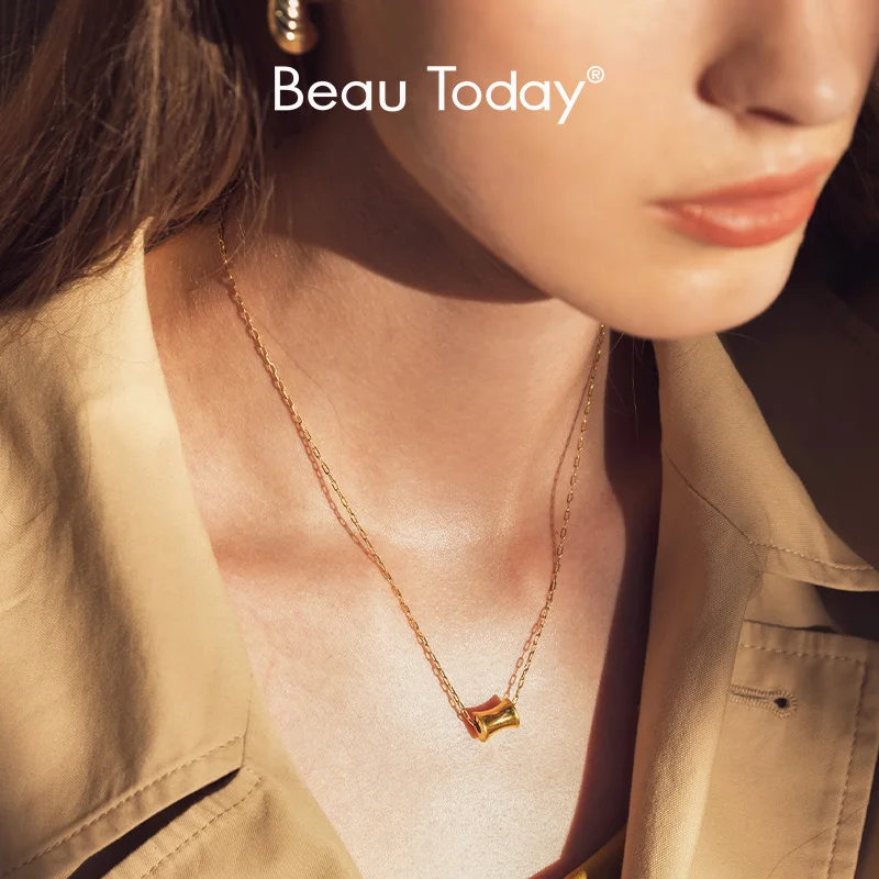 

Стильное Брендовое ожерелье BEAUTODAY, Женская цепочка, Очаровательная цилиндрическая подвеска, элегантные женские аксессуары ручной работы 93015