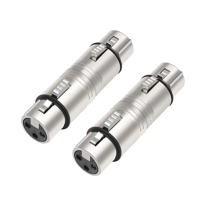 2 Pack XLR Female To Female, 3 Pin XLR Female To 3 Pin XLR Female Gender Changer Connector For Microphone,Stereo,Mixerr