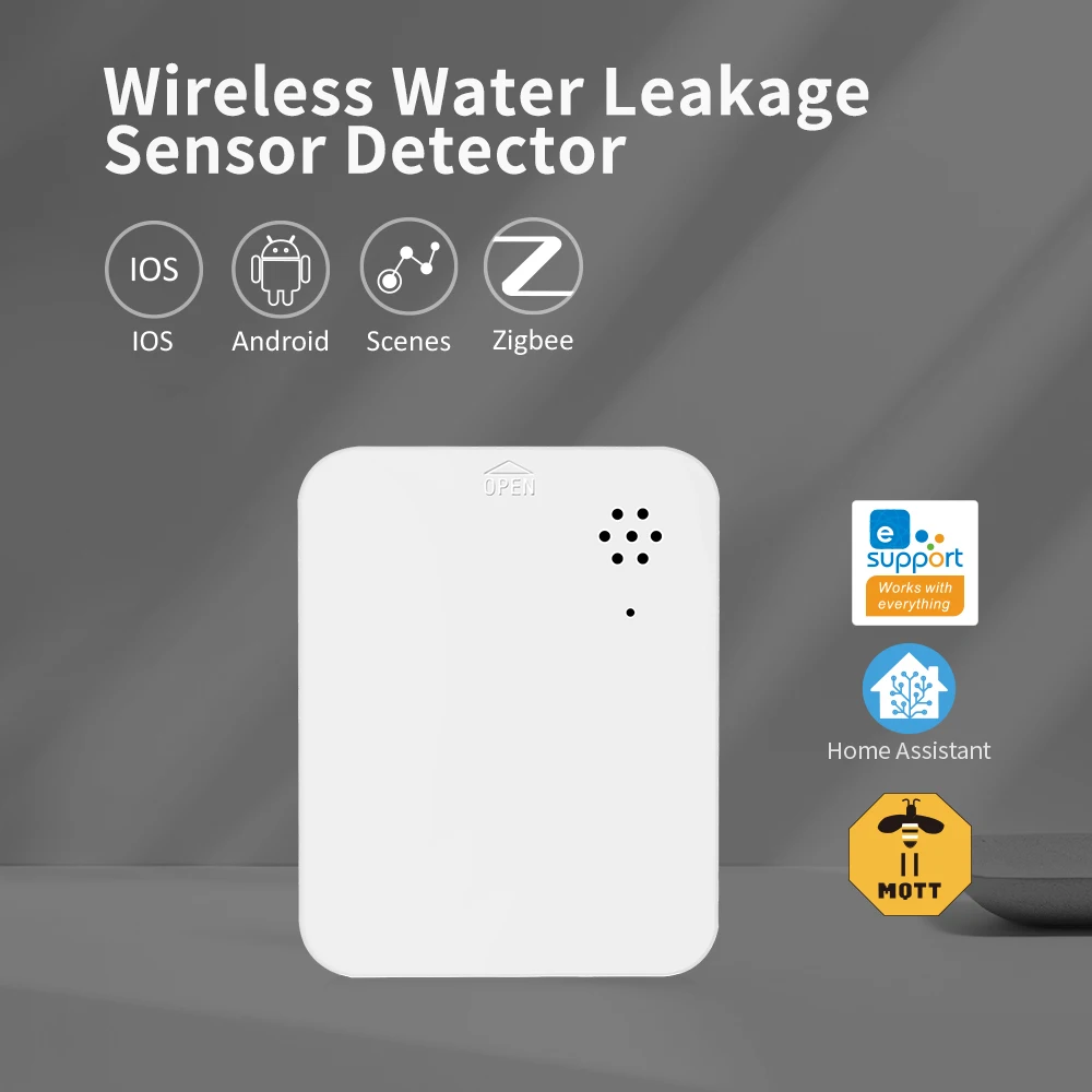 

eWeLink Smart Water Leakage Sensor Detector Wireless ZigBee Leak Detector For Basement Kitchen Home Security Home Assistant