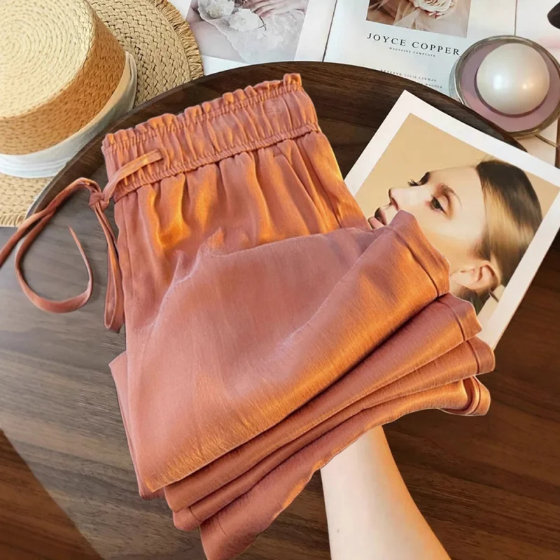 

Drapey Wide-Leg Pants for Women, Autumn Comfortable Elegant Versatile Pants, Loose High-Waisted Straight-Leg Casual Pants