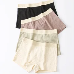 Women Textured Panties Loose Boxer Briefs Breathable Female Seamless Underpants Cotton Under Skirt Mid Waist Large Size Boxers