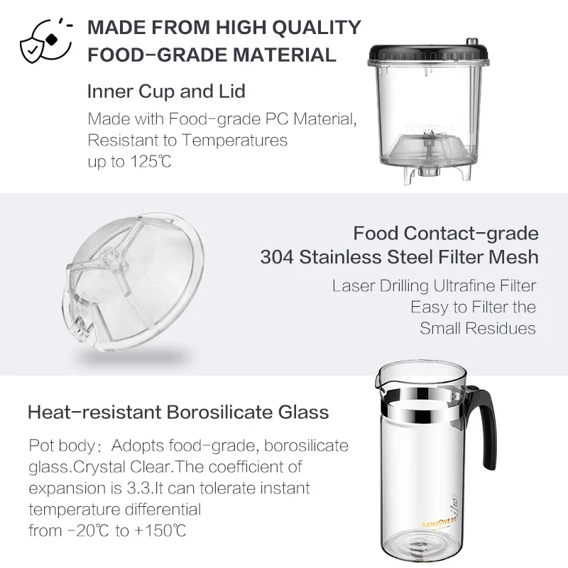 KAMJOVE Tea Cup Filter Tea Pot 1200ml Capacity Press AUTO-OPEN Teapot Infuser Separation Kettle Heat-resistant Glass Tea Set Cup view 3