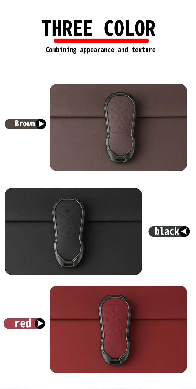 Neue Zink-legierung Leder Auto Fernbedienung Schlüssel Fall Abdeckung Fob Schutz Shell für Xpeng Xiaopeng P5 P7 G9 G3i Auto Innen Zubehör – Detail 3