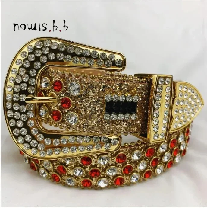 Punk Western Rhinestones Diamond Belts Leather Studded Bing Belt Cinturones Para Mujer Y2K Cowboy Cinto De Strass For Men Women