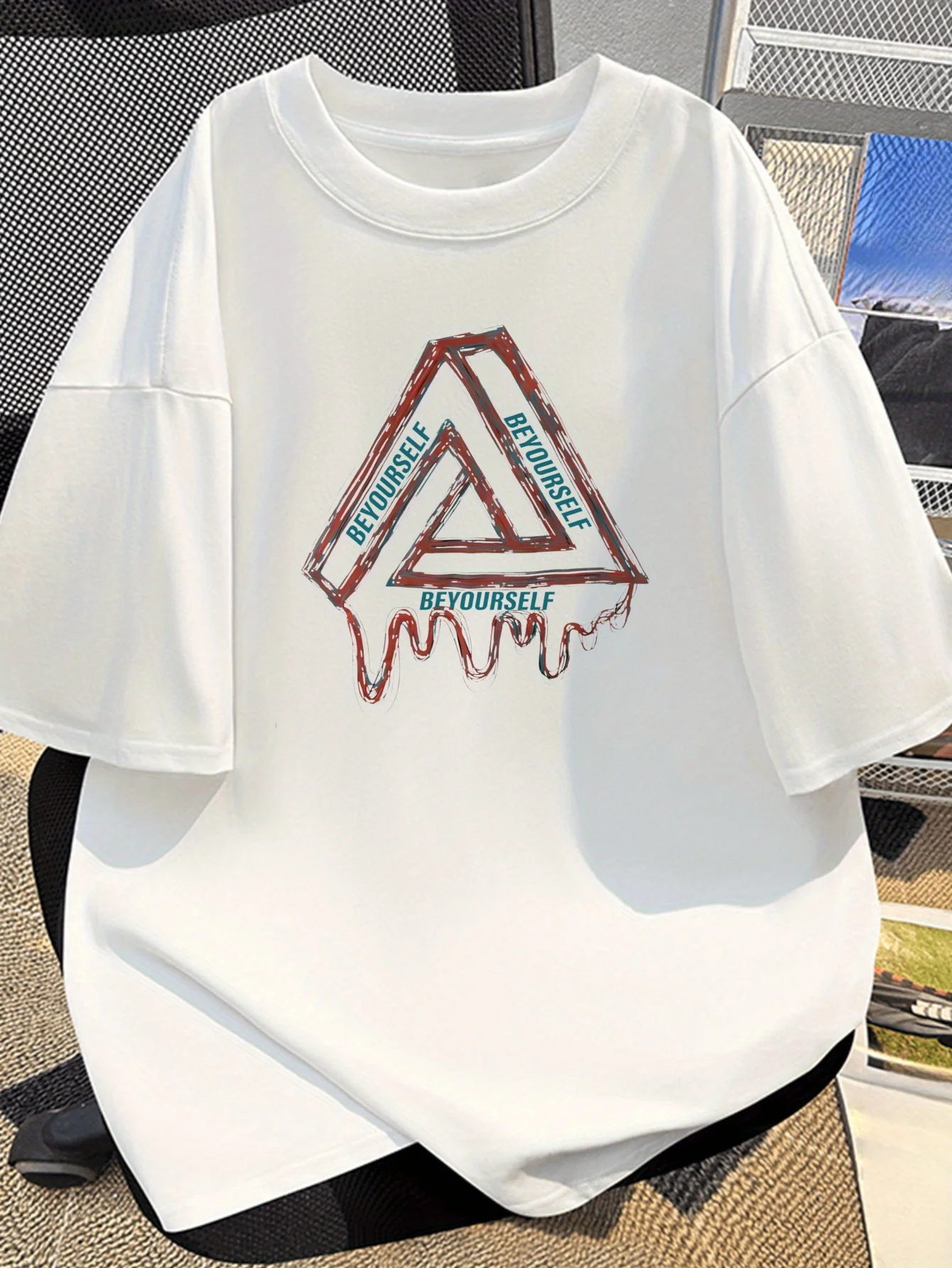 

Abstract Geometric Shape Printing Summer Autumn Winter Cotton Casual Comfortable T-shirt Short Sleeve Outdoor Sports