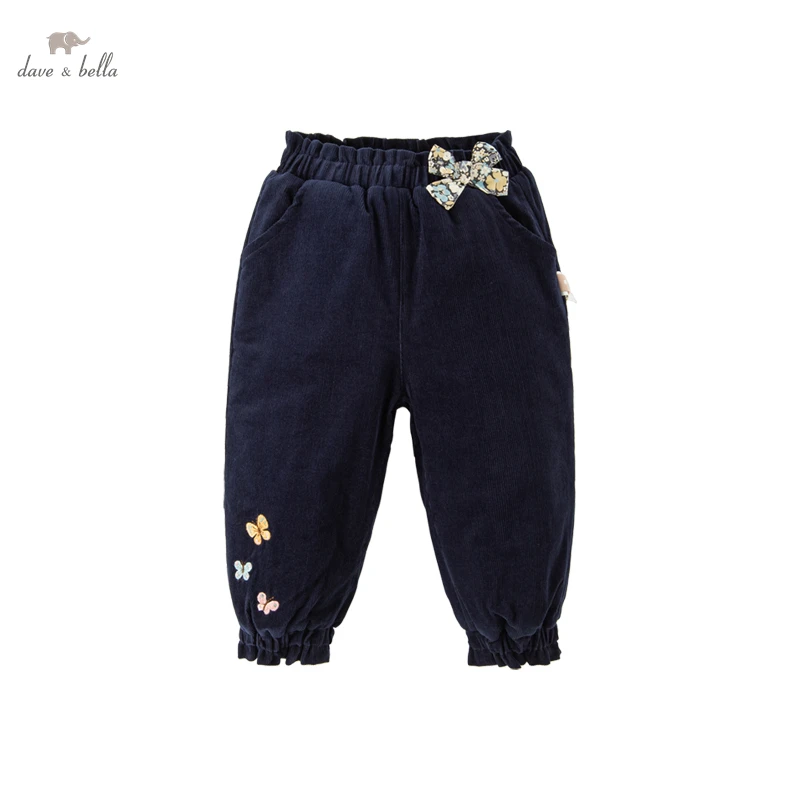 Dave Bella Winter Baby Pants Navy Cotton Trousers Baby Boys Pants 2-7 Years Kids Pants For Girls DB4224537