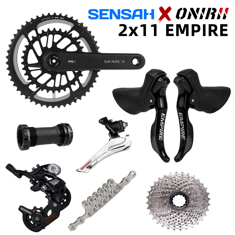 SENSAH EMPIRE 2x11 Speed Groupset with SENICX PR3/PR2 Crank Shifter, Fore Rear Derailleur, 4700, 5800, R7000, UT105, New