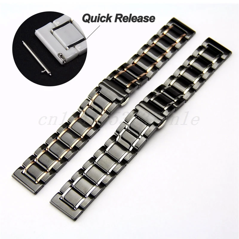 Ceramic Band for Galaxy Watch 3 45mm/ Watch 46mm/ Gear S3/ Huawei Watch GT2 Pro/ GT 2e/GT 46mm/GT2 46mm/Ticwatch Pro 3 Watchband