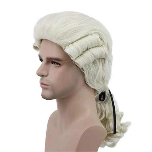 HAIRJOY Pelucas de Cosplay de juez de duquesa de pelo sintético, fibra larga resistente al calor, rizado, Anime para hombres y mujeres