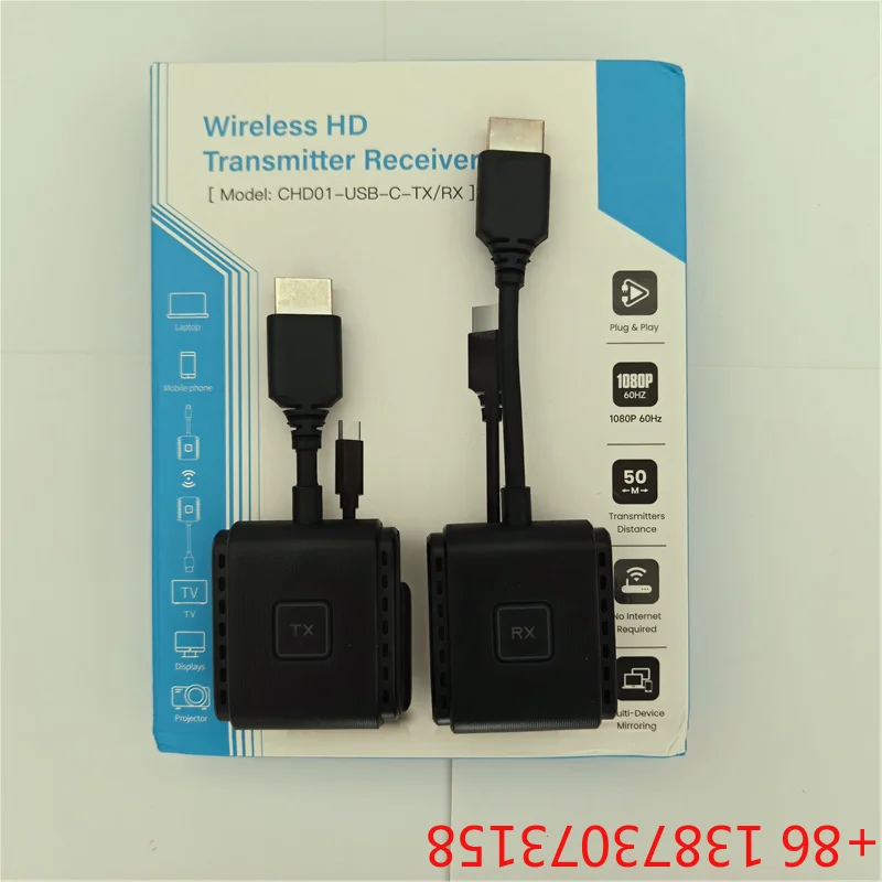 G128 TV Stick Type C Wireless HDMI Extender Video Transmitter Receiver 50M Display Adapter for Iphone Laptop PC To TV Projector