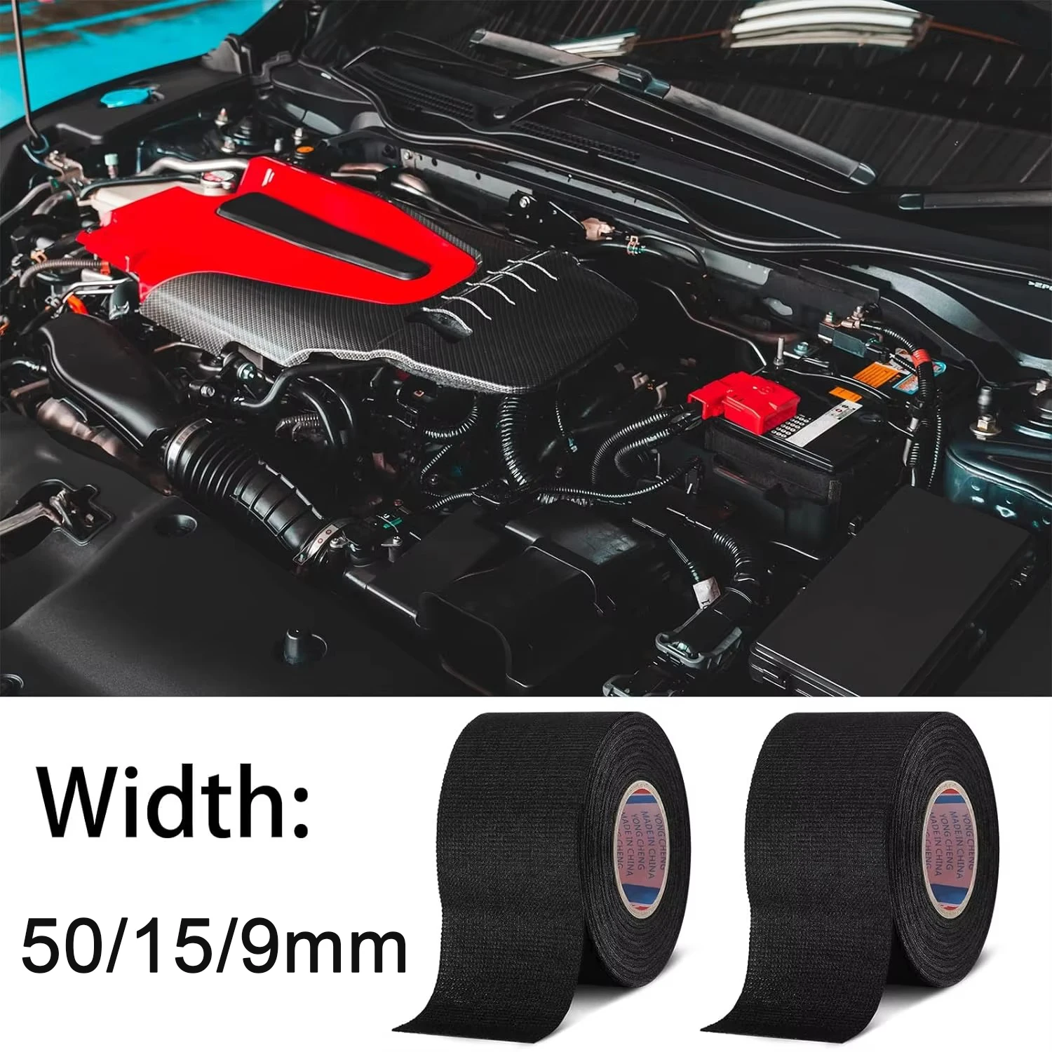 1-20PCS Car Wiring Harness Cloth Tape Heat Resistant Noise Reduction Fabric Bundling Wrap for Automotive Cable Loom