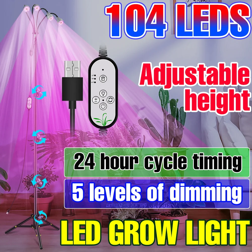 Clip de luz LED para cultivo, foco de espectro completo para plantas, lámpara Phyto USB, fitolamp hidropónico, Bombilla de crecimiento para plántulas de invernadero