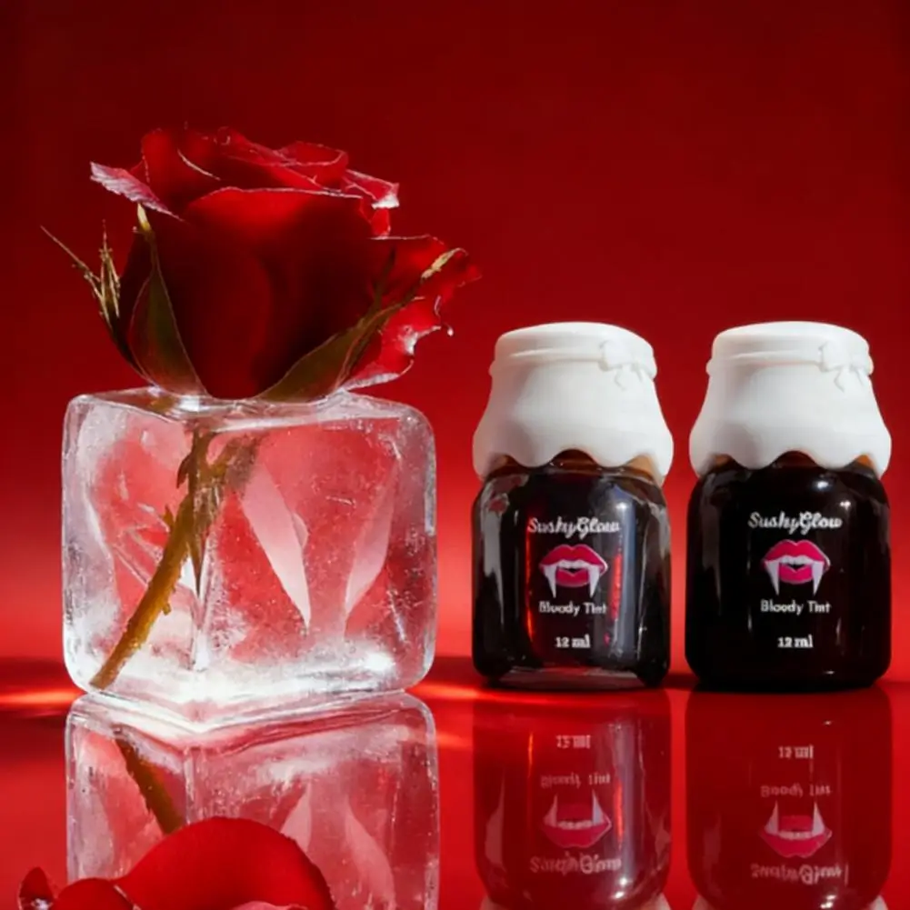 블랙-레드 다크 매트 립글로스 다크 매트 컬러 보습 방수 블러디 틴트 번들 다크 매트 립 컬러