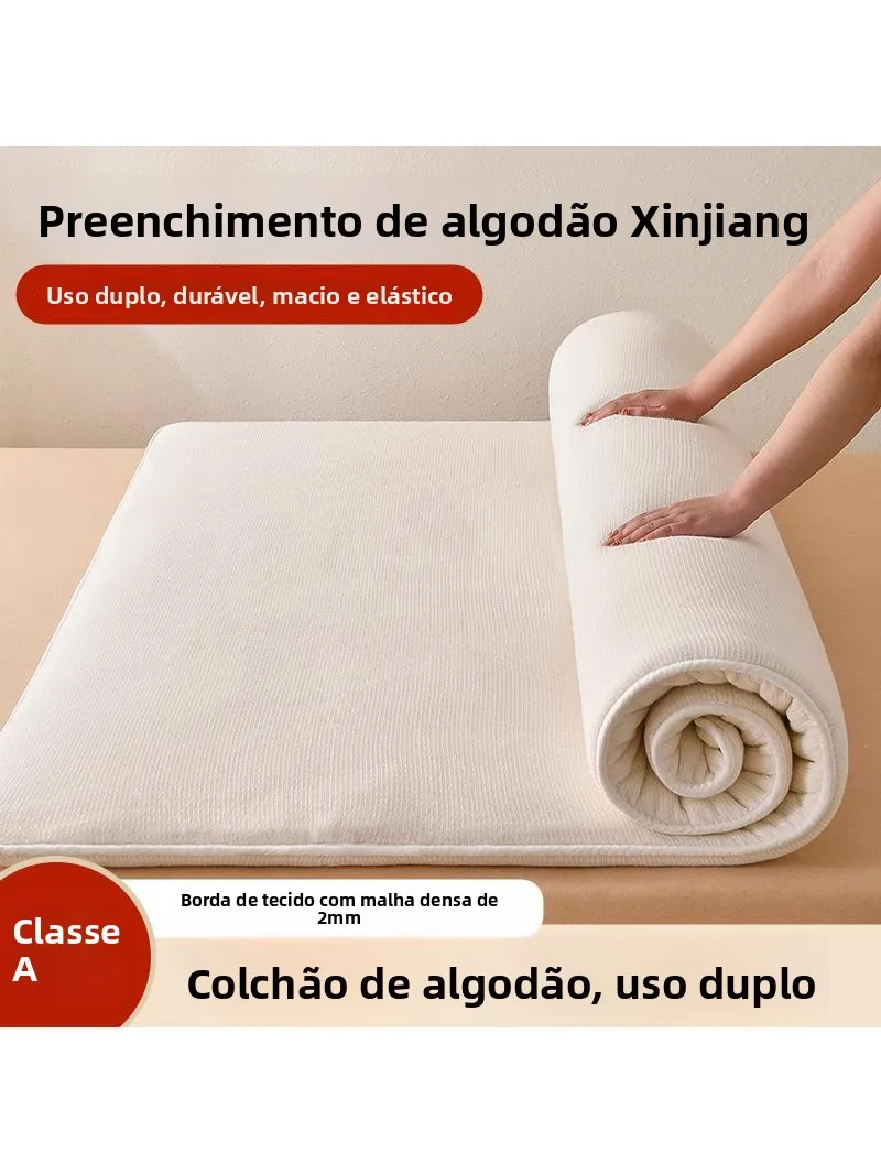 thickened-class-a-cotton-mattress-home-use-single-bed-quilt-core-dormitory-double-use-bedding-polyester-fiber-cover