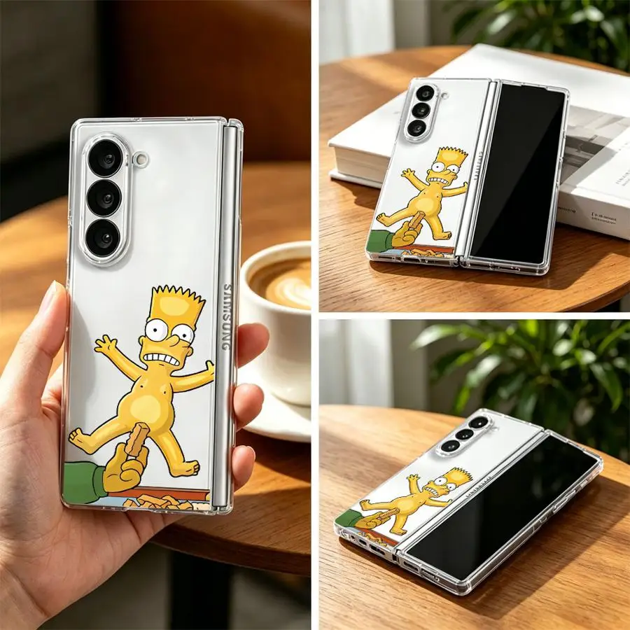 Funny S-simpsons Family Hard Phone Cover Case for Samsung Galaxy ZFold7 ZFold3 ZFold6 ZFold5 Z Fold 7 6 5 4 3 ZFold4
